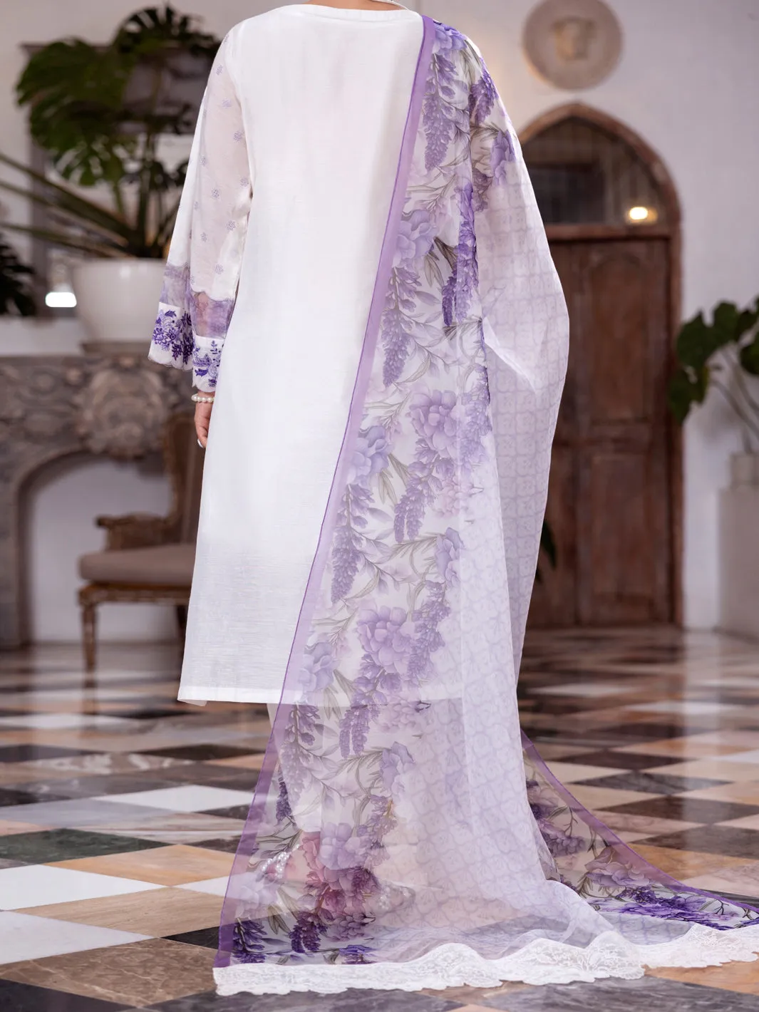 WHITE PAPER COTTON 3PC STITCHED | ALP-3PS-2056/S AM-31 sold by Junaid Jamshed product image thumbnail 2