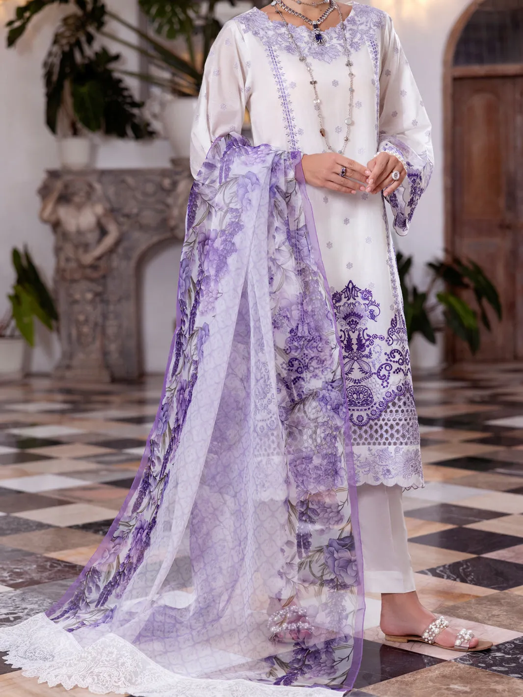 WHITE PAPER COTTON 3PC STITCHED | ALP-3PS-2056/S AM-31 sold by Junaid Jamshed