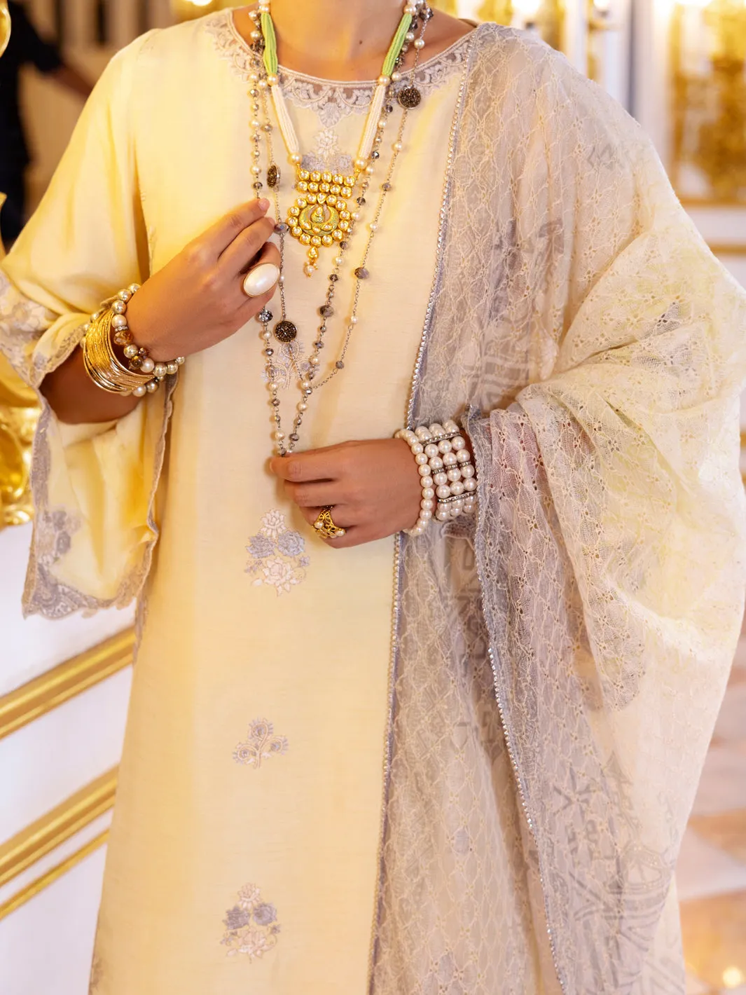 LEMON SHEESHA SILK 3PC STITCHED | AL-3PS-LS-503/AM-300 sold by Junaid Jamshed product image thumbnail 3