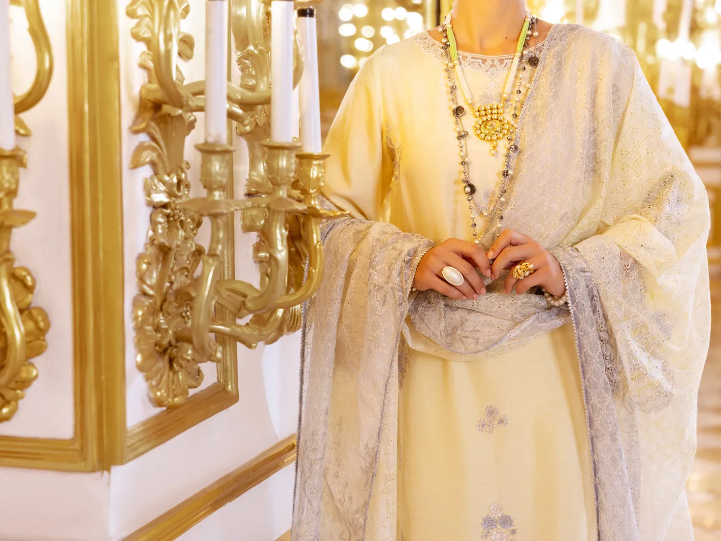 LEMON SHEESHA SILK 3PC STITCHED | AL-3PS-LS-503/AM-300 sold by Junaid Jamshed product image thumbnail 5