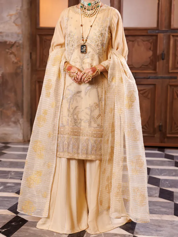 GOLDEN YARN DYED 3PC STITCHED | AL-3PS-LS-514/AM-301 sold by Junaid Jamshed
