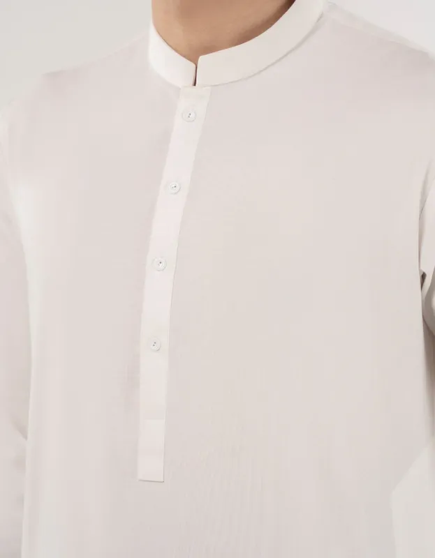 WHITE BLENDED KURTA TROUSERS | JJKP-A-30728-R26-AP/ sold by Junaid Jamshed