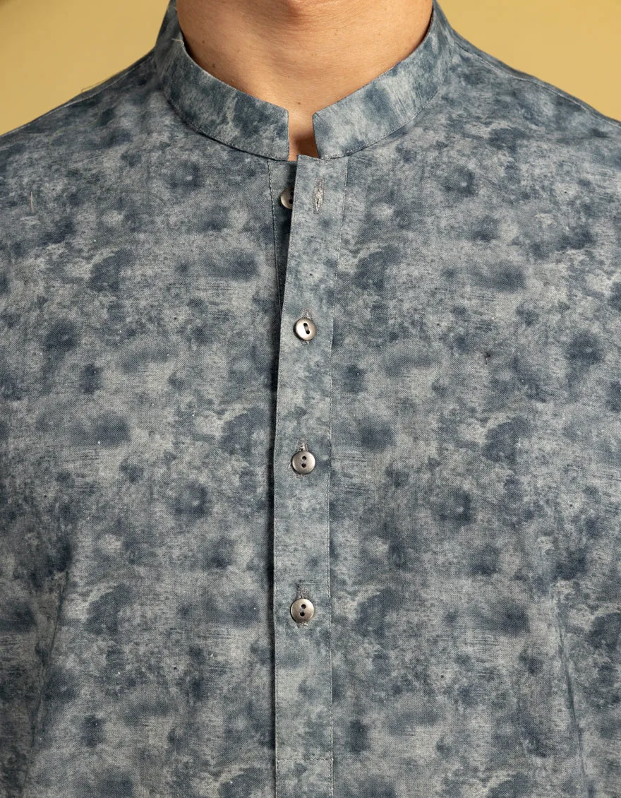 GREY COTTON KURTA | JJK-A-33320/S25/JJ61 sold by Junaid Jamshed product image thumbnail 4