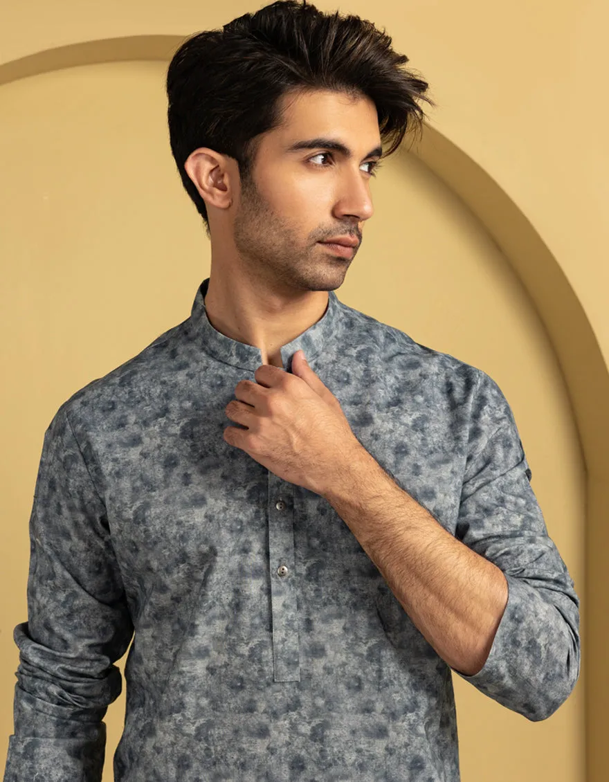 GREY COTTON KURTA | JJK-A-33320/S25/JJ61 sold by Junaid Jamshed product image thumbnail 2