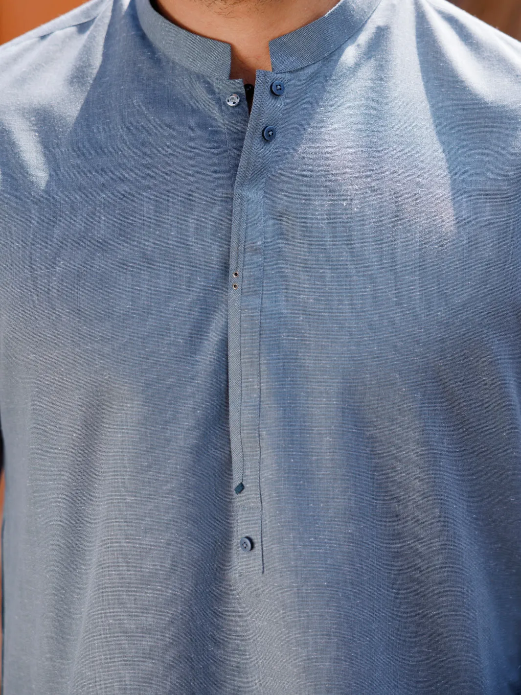 LIGHT BLUE BLENDED KURTA | AL-K-1238/AM-6305C sold by Junaid Jamshed product image thumbnail 2