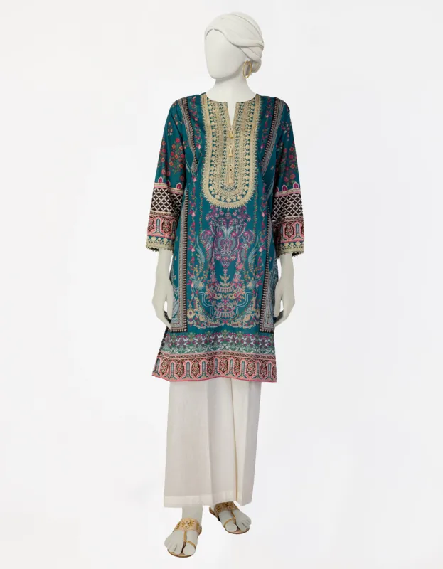 GREEN LAWN KURTI | JJLK-S-JSS-25-407 FB sold by Junaid Jamshed