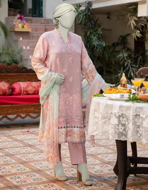 PINK CHIFFON 3PC STITCHED | JLAWN-S-25-153/S PAS sold by Junaid Jamshed