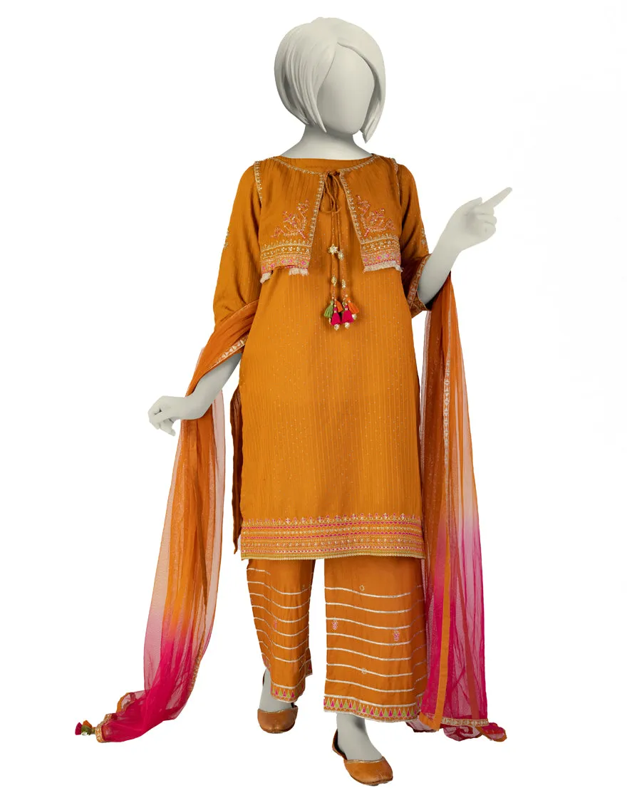 MUSTARD DOBBY 3PC STITCHED | JGK-S-JTF-25-755 FB/ sold by Junaid Jamshed