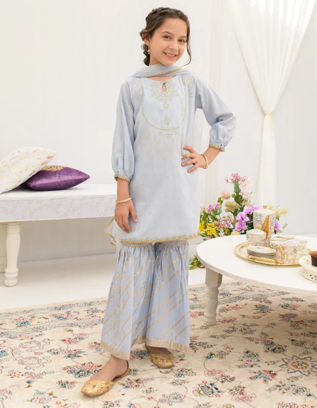 BLUE DOBBY 3PC STITCHED | JGK-S-JGP-25-1573 FB sold by Junaid Jamshed