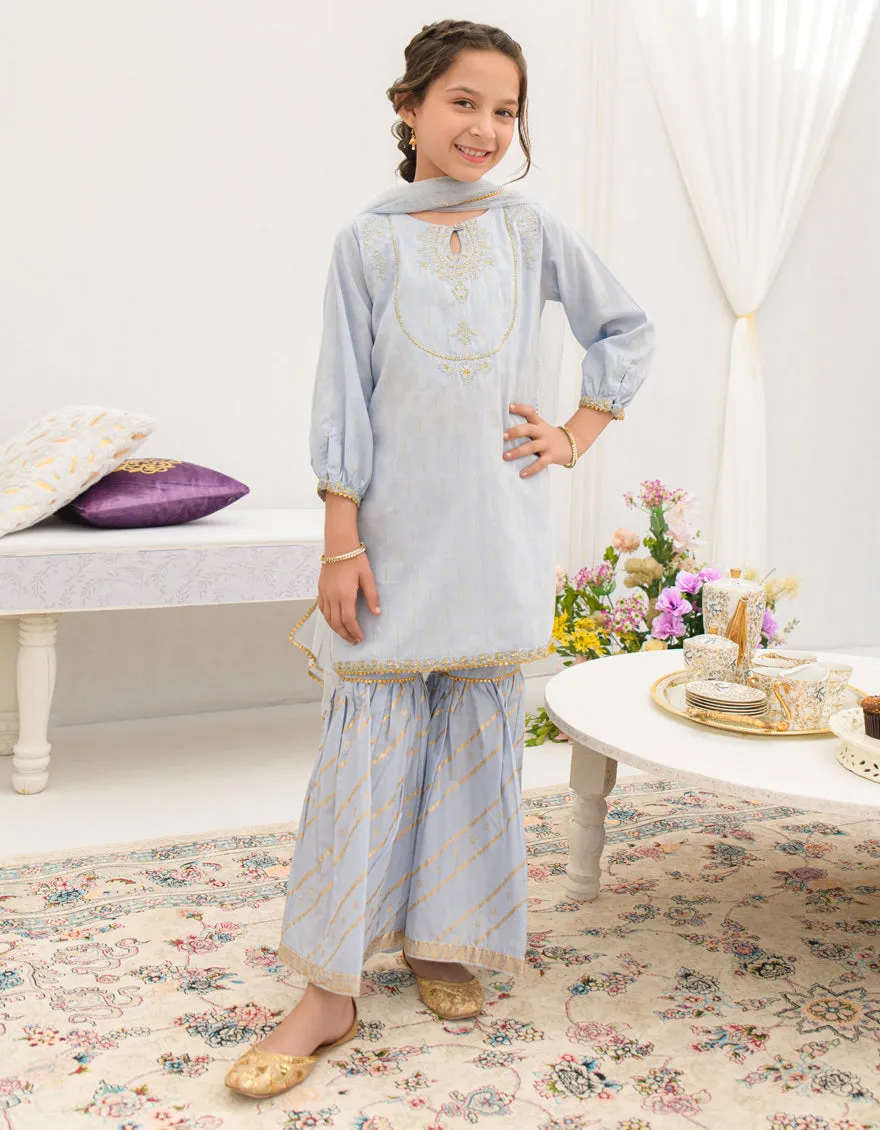 BLUE DOBBY 3PC STITCHED | JGK-S-JGP-25-1573 FB sold by Junaid Jamshed