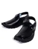 SHINY BLACK PLAIN PESHAWARI SANDAL | JJFW-JPC-041-PU/S25- sold by Junaid Jamshed