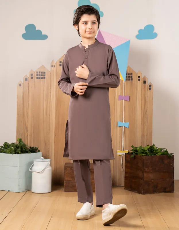 BROWN BLENDED KURTA TROUSERS | JCKP-A-39336/S25/JJ1 sold by Junaid Jamshed
