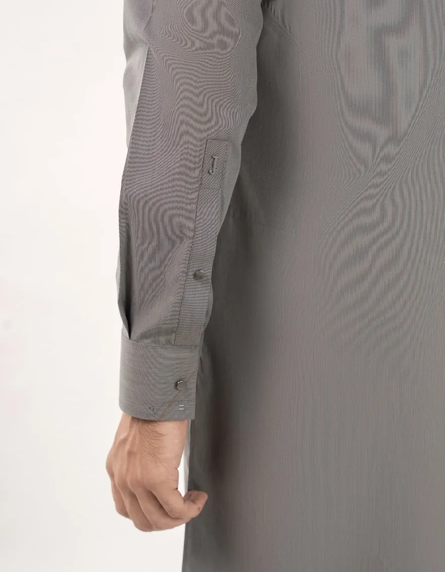 ASH GREY BLENDED KURTA TROUSERS | JJKP-A-33165/S24/JJ9 sold by Junaid Jamshed product image thumbnail 4