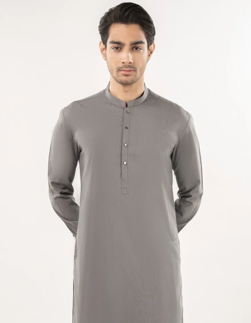 ASH GREY BLENDED KURTA TROUSERS | JJKP-A-33165/S24/JJ9 sold by Junaid Jamshed product image thumbnail 2
