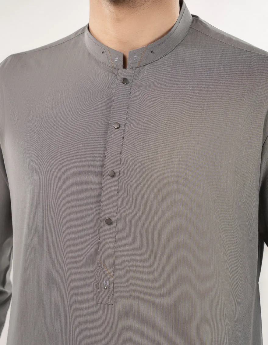 ASH GREY BLENDED KURTA TROUSERS | JJKP-A-33165/S24/JJ9 sold by Junaid Jamshed product image thumbnail 3