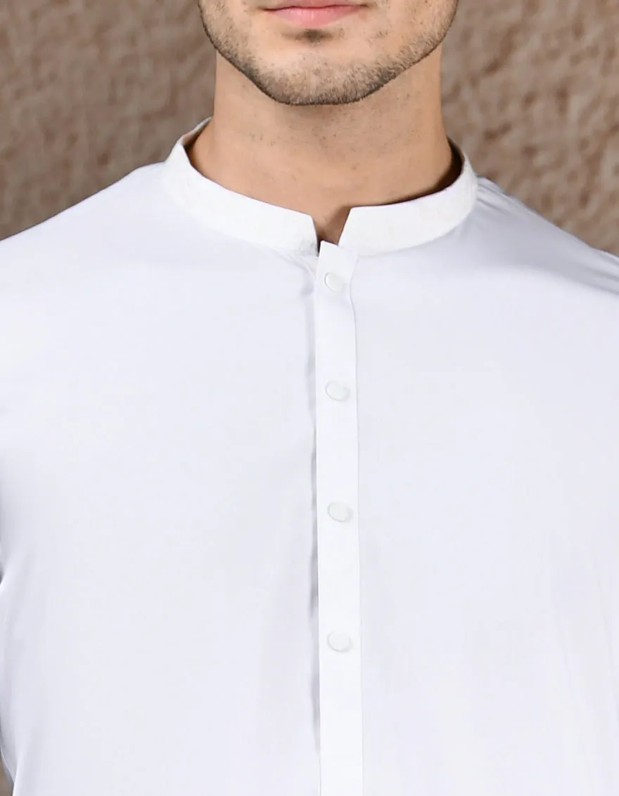 WHITE BLENDED KURTA TROUSERS | JJKP-A-33214/S25/JJ1 sold by Junaid Jamshed product image thumbnail 3
