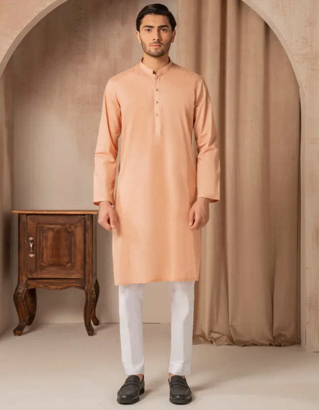 TEA PINK COTTON KURTA | JJK-A-47468/S25/JJ93 sold by Junaid Jamshed