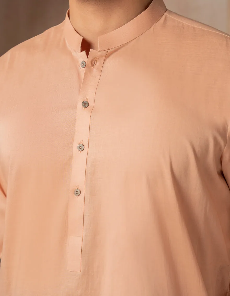 TEA PINK COTTON KURTA | JJK-A-47468/S25/JJ93 sold by Junaid Jamshed product image thumbnail 3