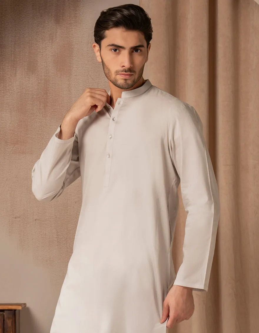 LIGHT GREY COTTON KURTA | JJK-A-47471/S25/JJ9373-PN sold by Junaid Jamshed product image thumbnail 2