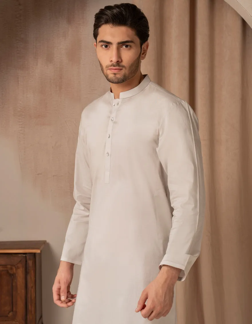 LIGHT GREY COTTON KURTA | JJK-A-47471/S25/JJ9373-PN sold by Junaid Jamshed product image thumbnail 4