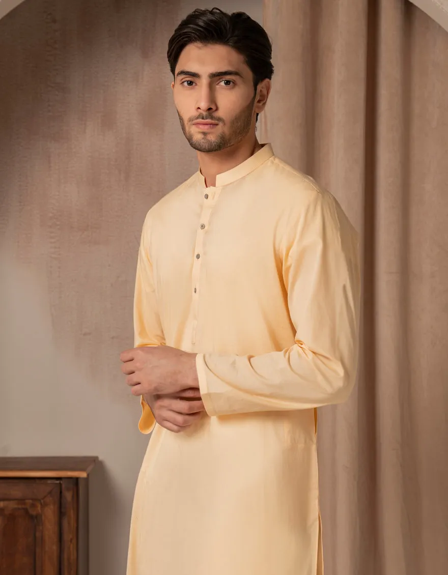PEACH COTTON KURTA | JJK-A-47472/S25/JJ93 sold by Junaid Jamshed product image thumbnail 2