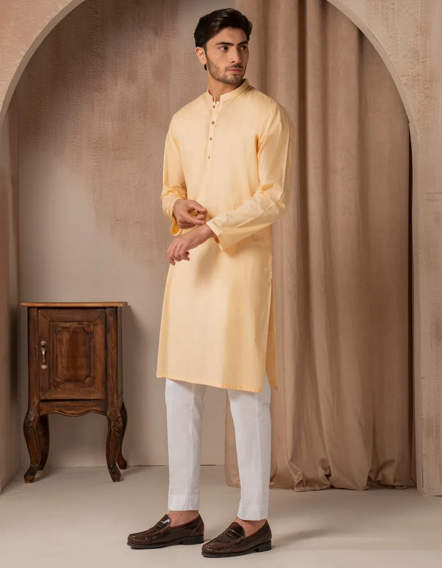 PEACH COTTON KURTA | JJK-A-47472/S25/JJ93 sold by Junaid Jamshed product image thumbnail 4