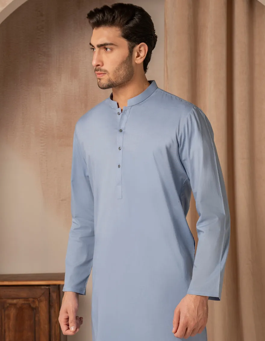 BLUE COTTON KURTA | JJK-A-47474/S25/JJ93 sold by Junaid Jamshed product image thumbnail 2