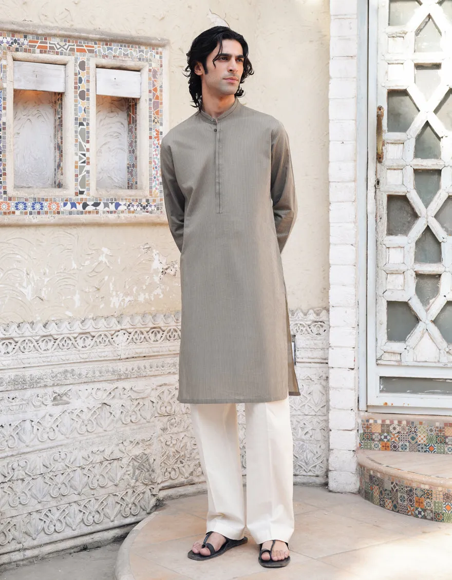 BROWN CVC KURTA | JJK-S-33353/S25/JJ89 sold by Junaid Jamshed