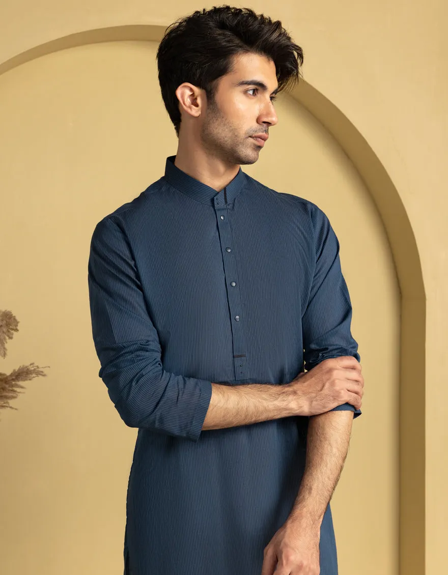 BLUE CVC KURTA | JJK-S-33352/S25/JJ8951-CL sold by Junaid Jamshed product image thumbnail 2