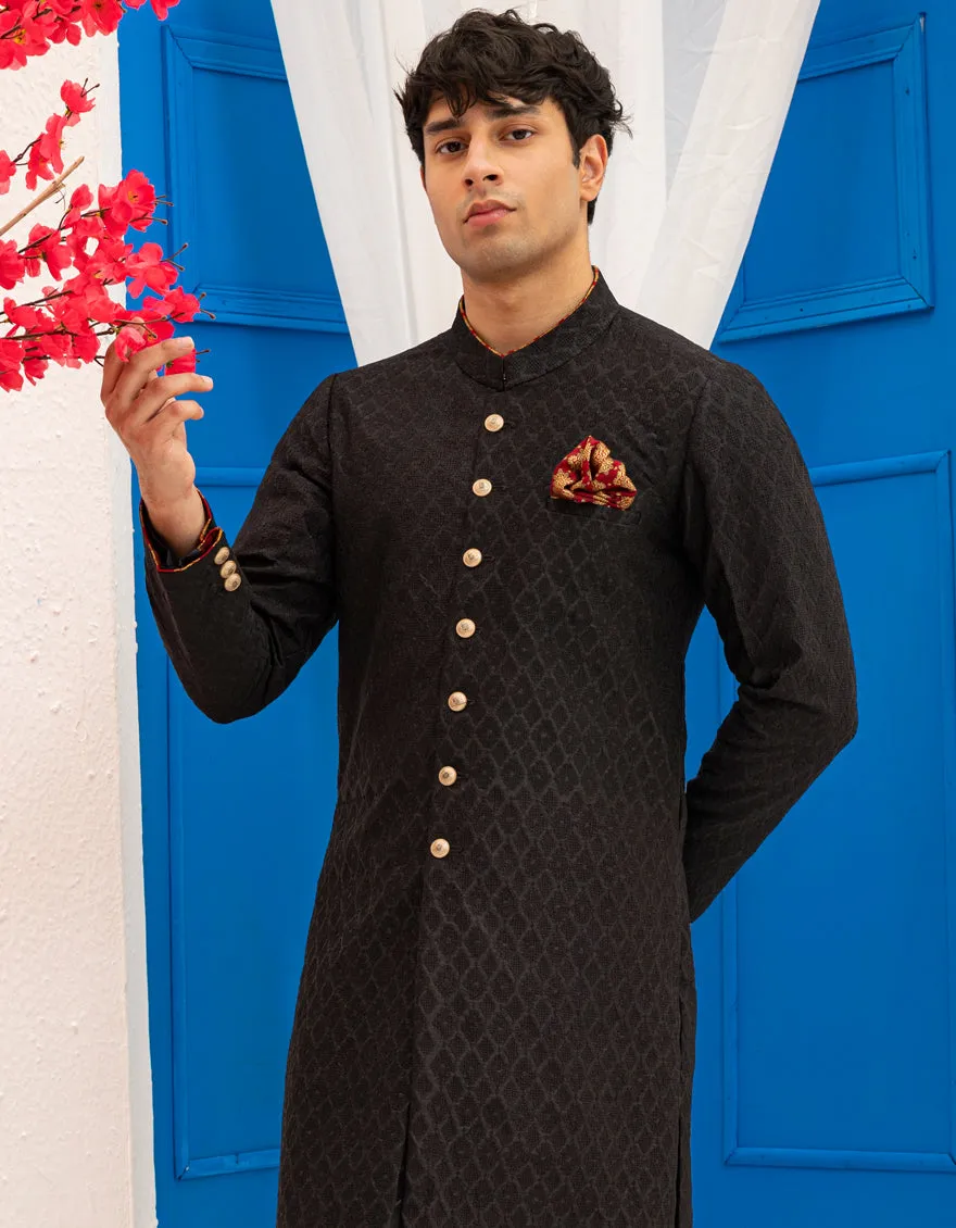 BLACK BLENDED SPECIAL KURTA | JTK-SP-A-48210/S25/J sold by Junaid Jamshed product image thumbnail 2