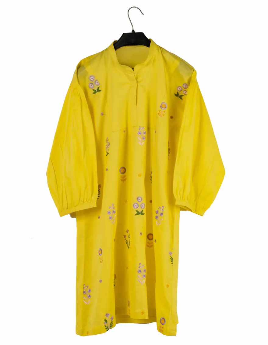 YELLOW LAWN KURTI | JYGK-S-JTS-25-4066 F sold by Junaid Jamshed