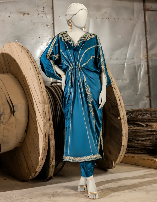 TEAL RAW SILK 2PC STITCHED | JJPW-S-JPS-25-3979 FB/INARA-17 sold by Junaid Jamshed