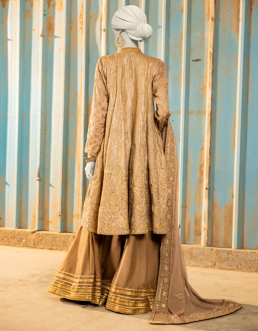 BEIGE RAW SILK 3PC STITCHED | JJPW-S-JPS-25-3973 FB/INARA-11 sold by Junaid Jamshed product image thumbnail 2