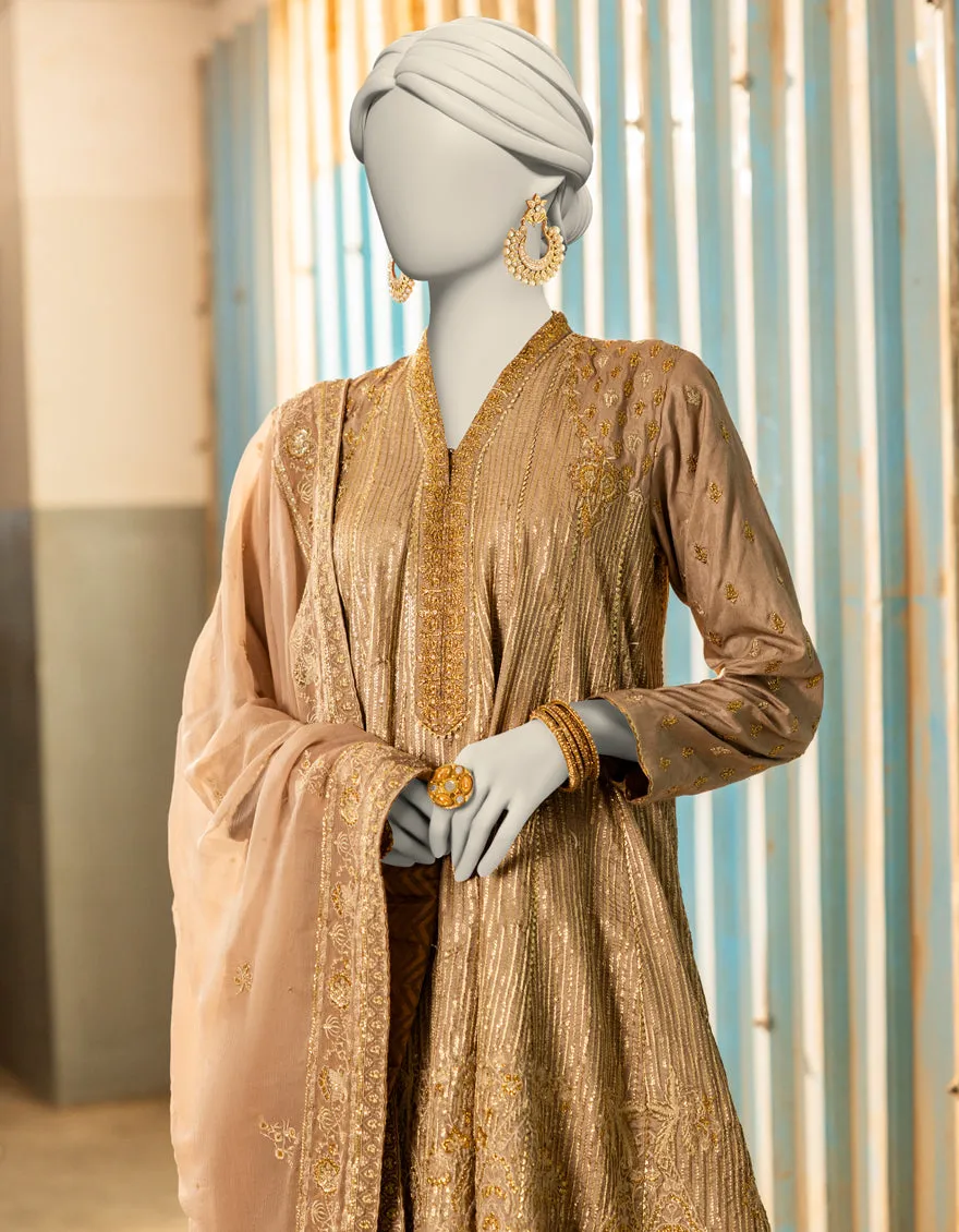 BEIGE RAW SILK 3PC STITCHED | JJPW-S-JPS-25-3973 FB/INARA-11 sold by Junaid Jamshed product image thumbnail 3