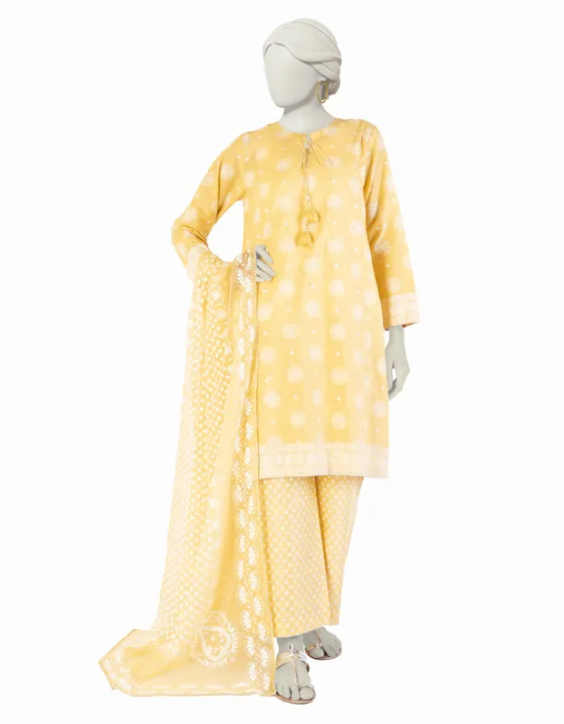 YELLOW LAWN 3PC STITCHED | JLAWN-S-25-909/S WIR sold by Junaid Jamshed