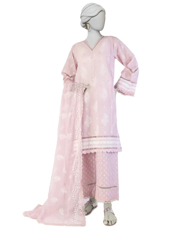 PINK LAWN 3PC STITCHED | JLAWN-S-25-910/S WIR sold by Junaid Jamshed