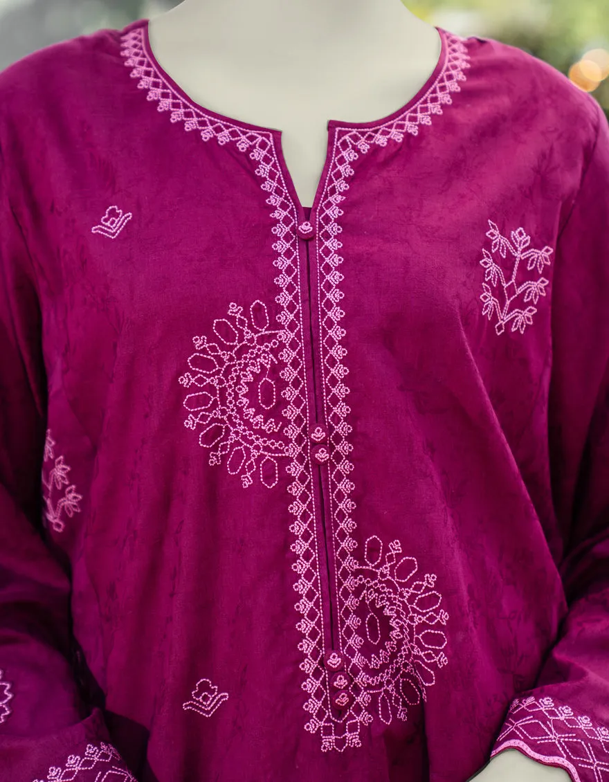 PURPLE DOBBY KURTI | JJLK-S-JSS-25-448 FB sold by Junaid Jamshed product image thumbnail 4