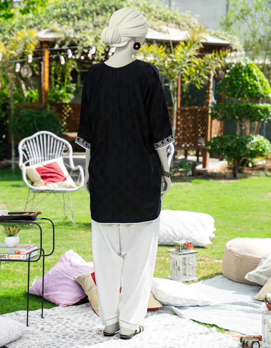 BLACK DOBBY KURTI | JJLK-S-JSS-25-450 FB sold by Junaid Jamshed product image thumbnail 2