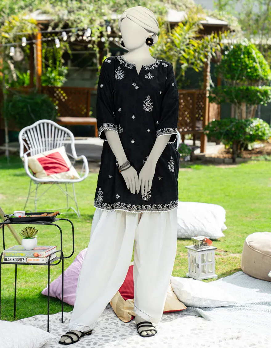 BLACK DOBBY KURTI | JJLK-S-JSS-25-450 FB sold by Junaid Jamshed