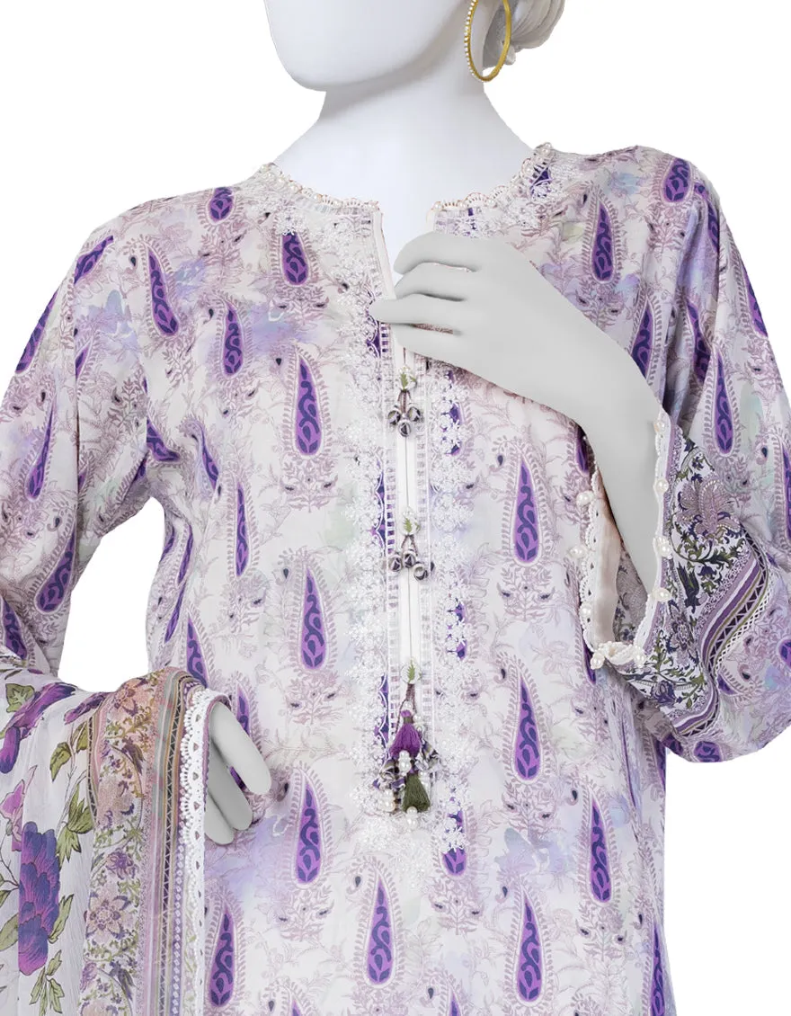 OFF WHITE LAWN 3PC UNSTITCHED | JLAWN-S-25-3399 LUXE sold by Junaid Jamshed product image thumbnail 3