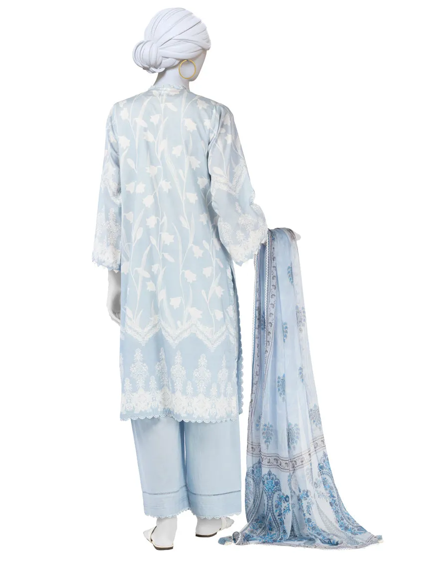 BLUE LAWN 3PC UNSTITCHED | JLAWN-S-25-3401 LUXE sold by Junaid Jamshed product image thumbnail 2