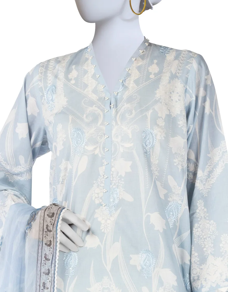 BLUE LAWN 3PC UNSTITCHED | JLAWN-S-25-3401 LUXE sold by Junaid Jamshed product image thumbnail 3