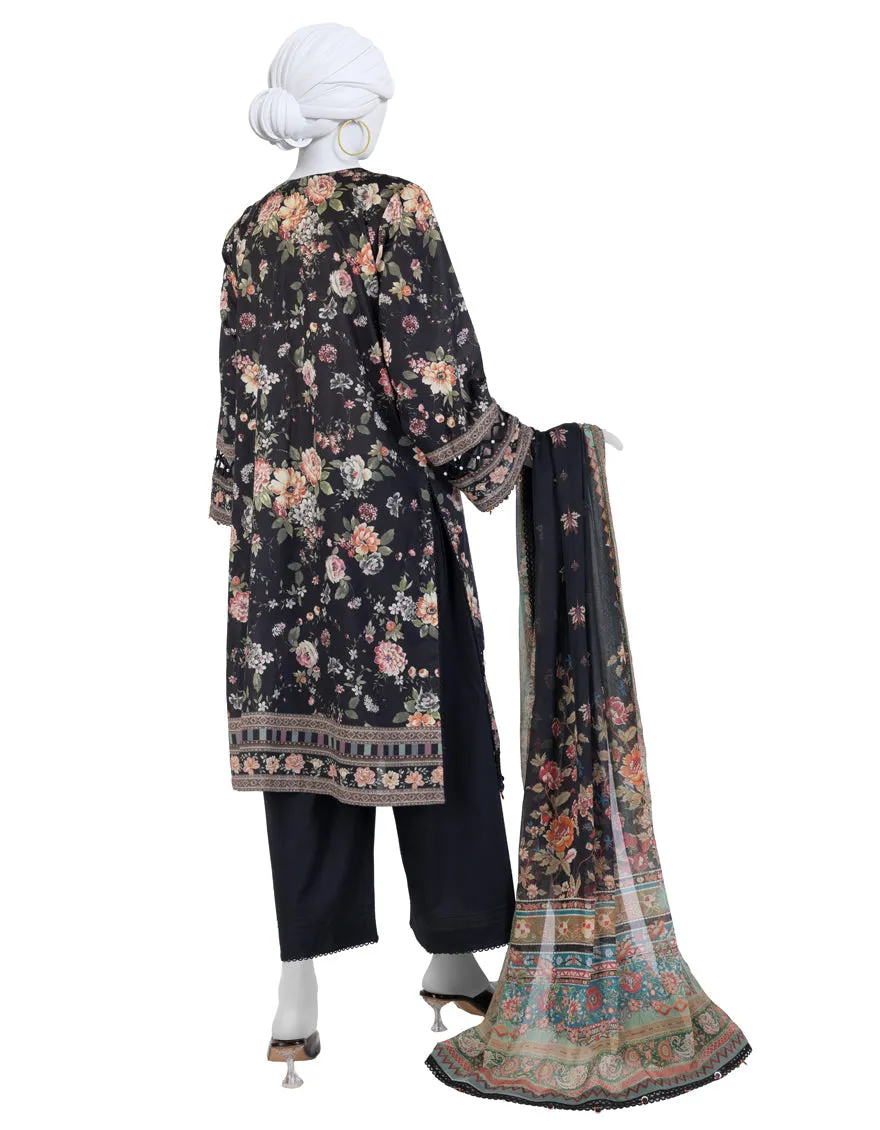 BLACK LAWN 3PC UNSTITCHED | JLAWN-S-25-3404 LUXE sold by Junaid Jamshed product image thumbnail 2