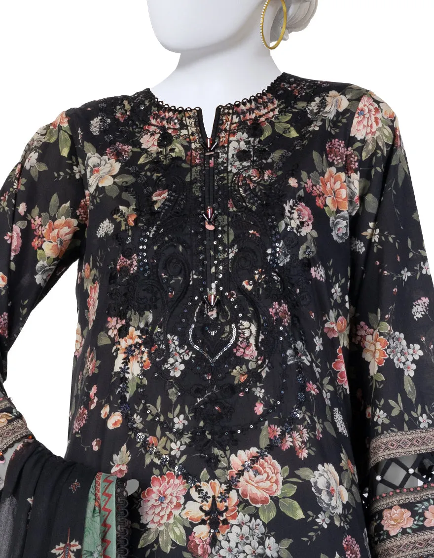 BLACK LAWN 3PC UNSTITCHED | JLAWN-S-25-3404 LUXE sold by Junaid Jamshed product image thumbnail 3