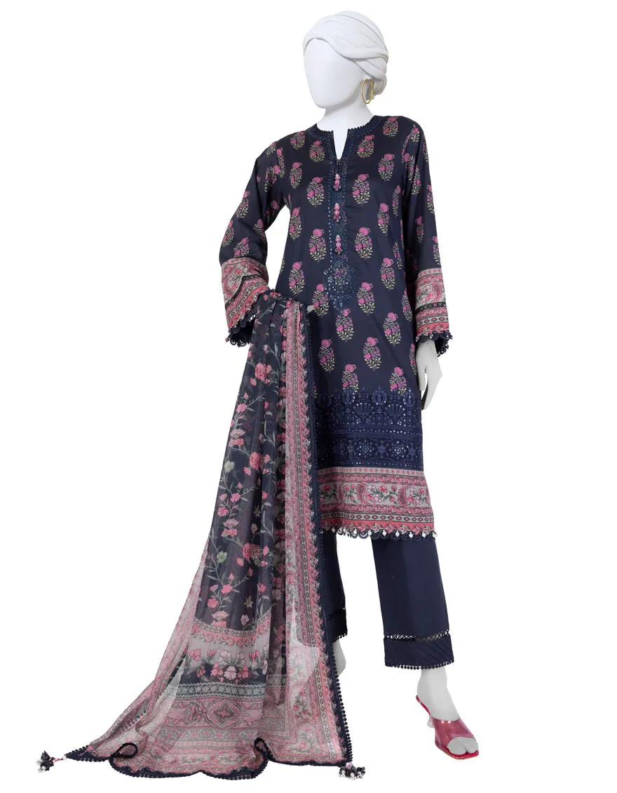 BLUE LAWN 3PC UNSTITCHED | JLAWN-S-25-3405 LUXE sold by Junaid Jamshed