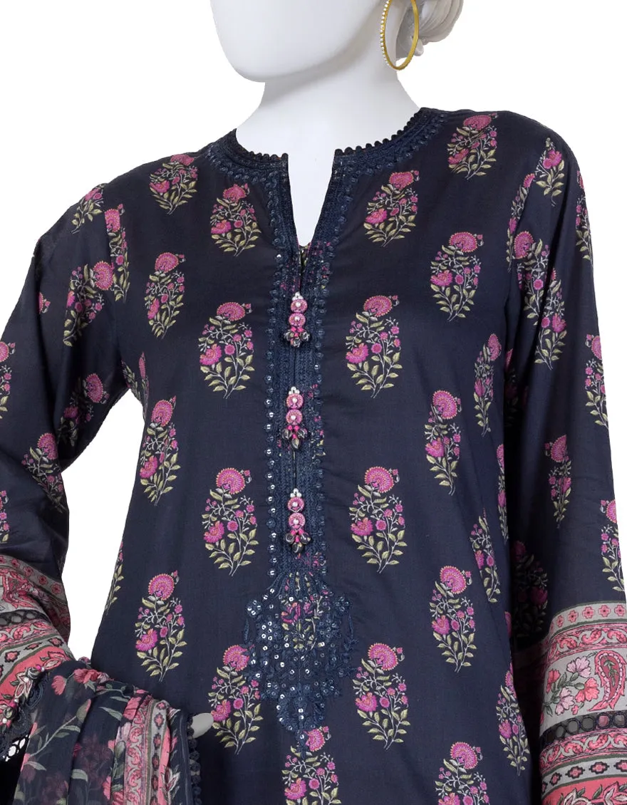 BLUE LAWN 3PC UNSTITCHED | JLAWN-S-25-3405 LUXE sold by Junaid Jamshed product image thumbnail 3