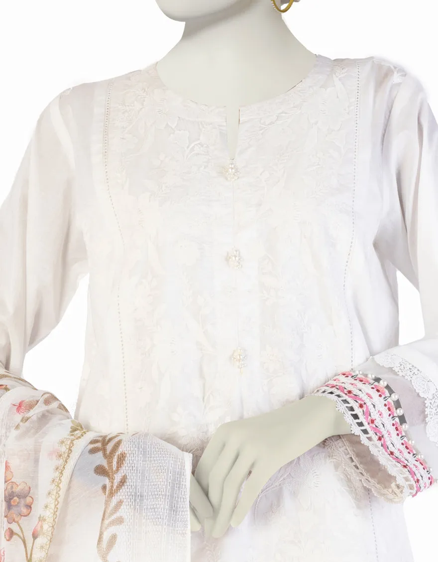 WHITE LAWN 3PC UNSTITCHED | JLAWN-S-25-917 LUXE- sold by Junaid Jamshed product image thumbnail 2