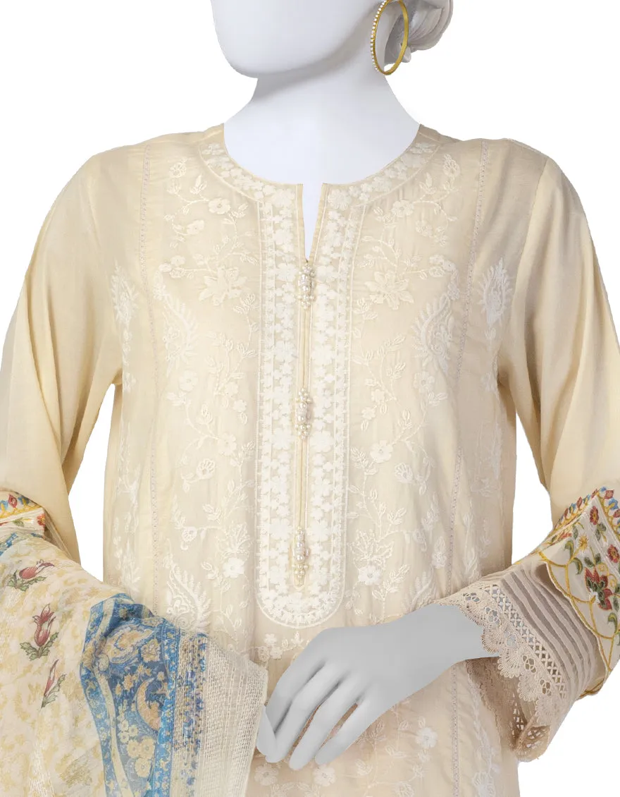 OFF WHITE LAWN 3PC UNSTITCHED | JLAWN-S-25-918 LUXE- sold by Junaid Jamshed product image thumbnail 3