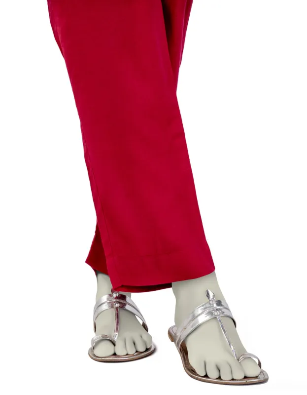 RED RAW SILK TROUSERS | JJLT-S-25-8038 FB/DT sold by Junaid Jamshed