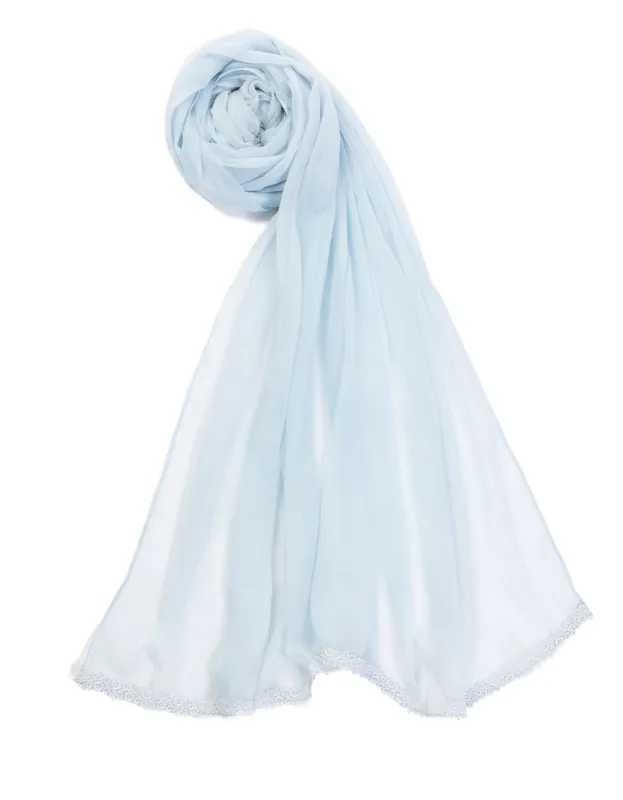 BLUE IMPURE CHIFFON DUPATTA | JLDP-S-25-2661 FB/BA sold by Junaid Jamshed